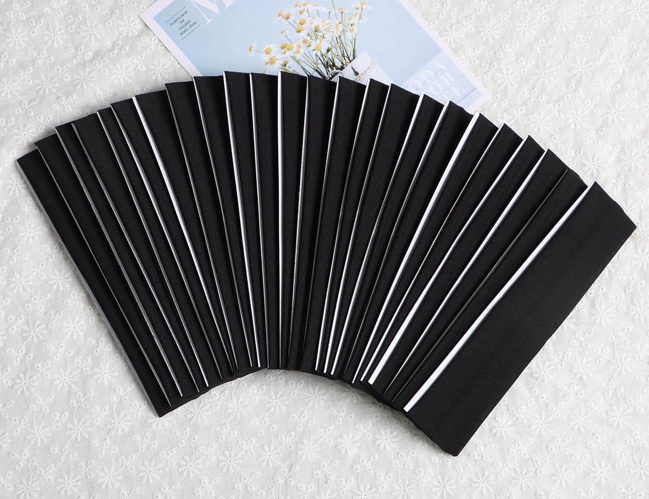 24 Pack Yoga Headbands for Women & Men - Soft Stretchy Elastic Sports Headbands for Workout, Gym, Running & Fitness - Non-Slip Hair Bands for Active Lifestyles (Great for Yoga, Pilates, Tennis & Outdoor Sports)