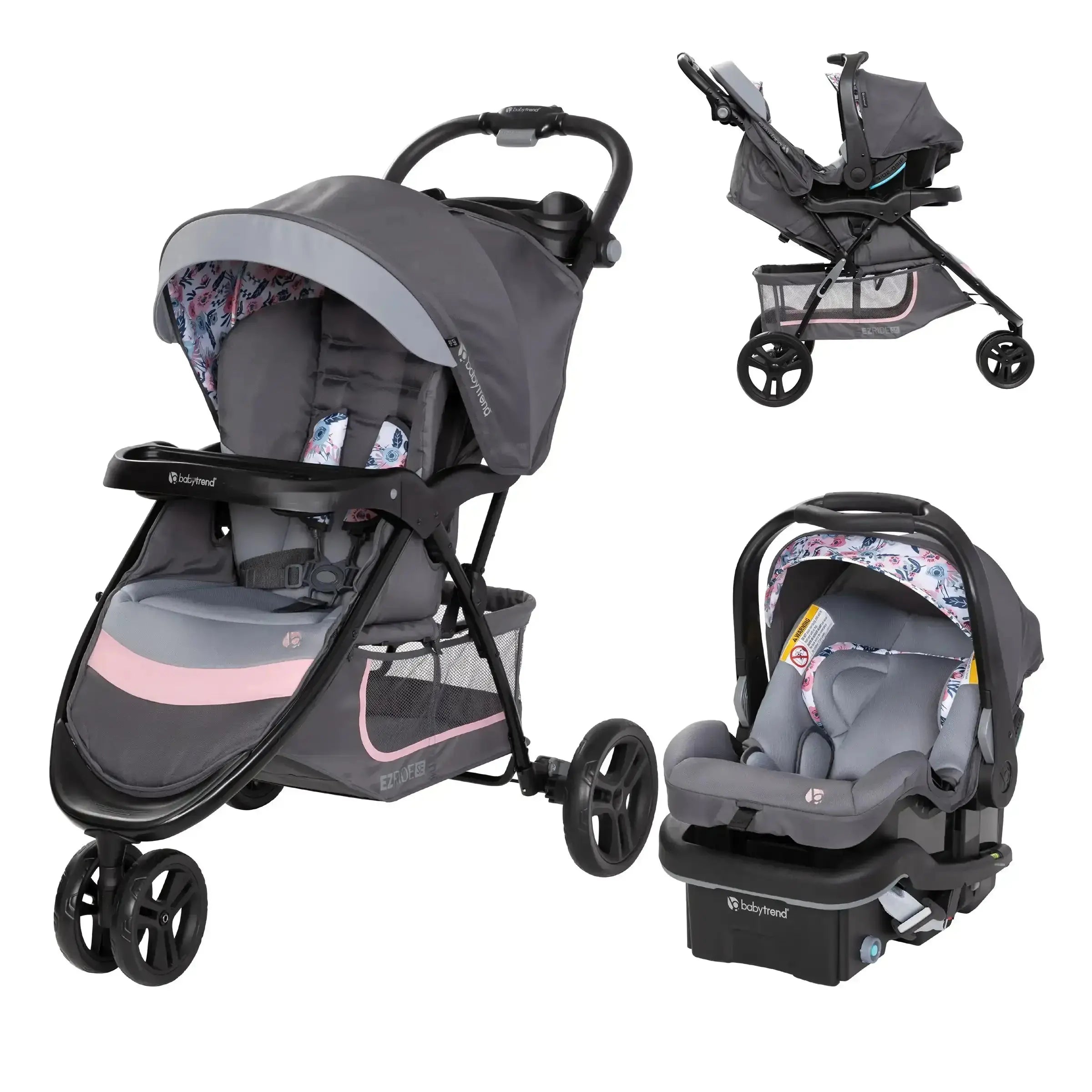 EZ Ride SE Stroller Travel System with Secure Lift Infant Car Seat - Lightweight Baby Stroller & Car Seat Combo for Newborns to Toddlers - Perfect for Travel, Shopping & Daily Outings