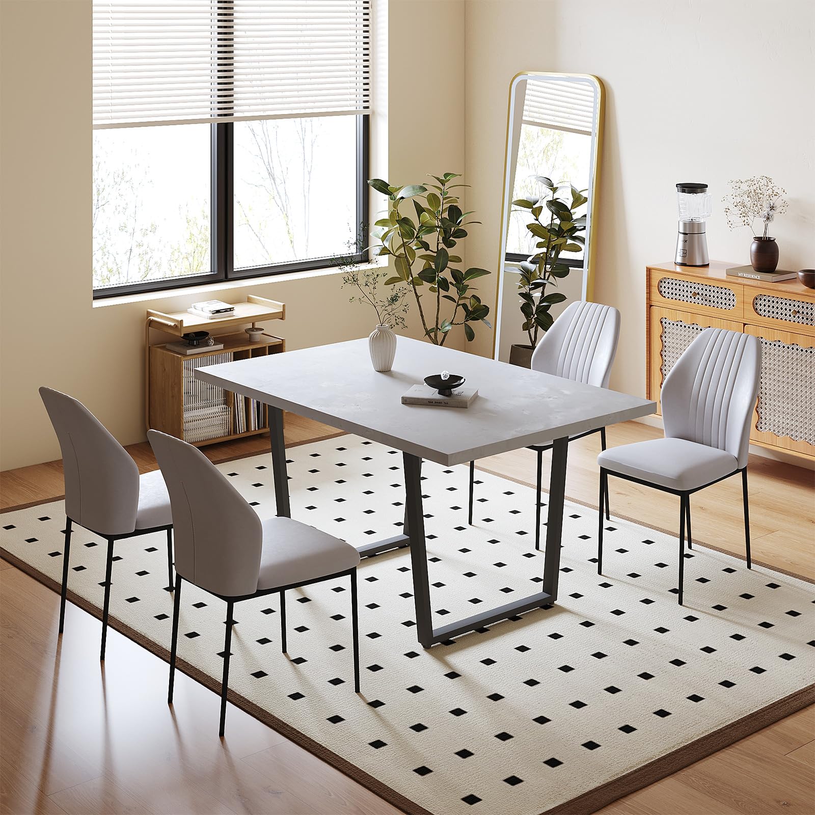 Space-Saving Rectangular Dining Table - Thickened MDF Kitchen Table for Small Spaces | Durable & Sturdy Design for Home, Restaurant & Office Use | Perfect for Dining Rooms, Kitchens & Compact Living Areas