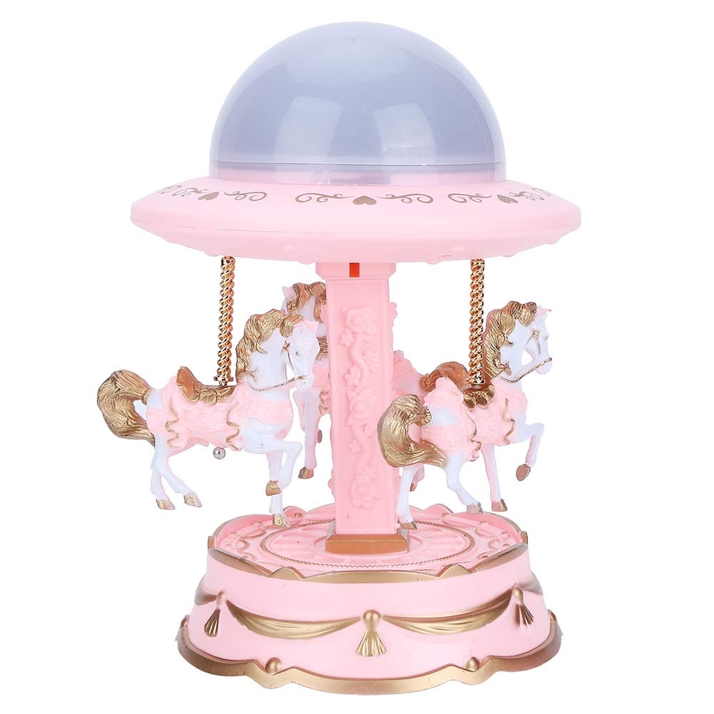 Natudeco Rotating Music Box with LED Projector Lamp - Wooden Musical Jewelry Box for Home Decor, Birthday Gifts, Wedding Favors | Perfect for Bedroom Nightlight, Nursery Decor & Romantic Ambiance