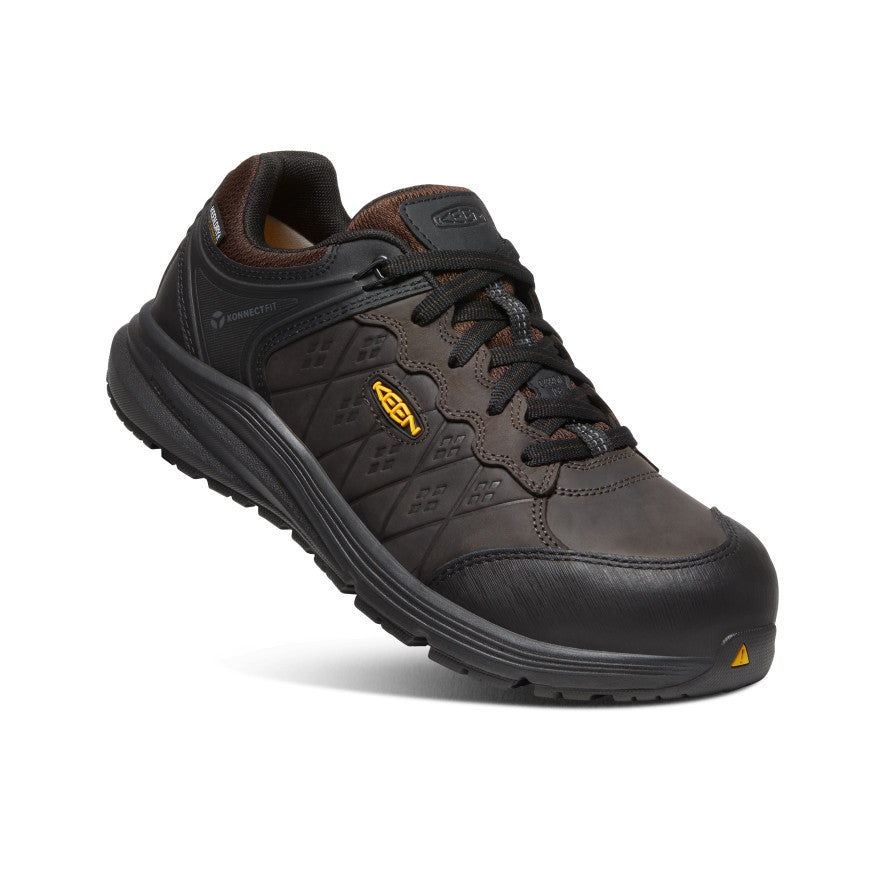 Men's Vista Energy+ Waterproof Work Boots with Carbon Toe - Coffee Bean/Black | Slip Resistant Safety Shoes for Construction, Hiking & Outdoor Work