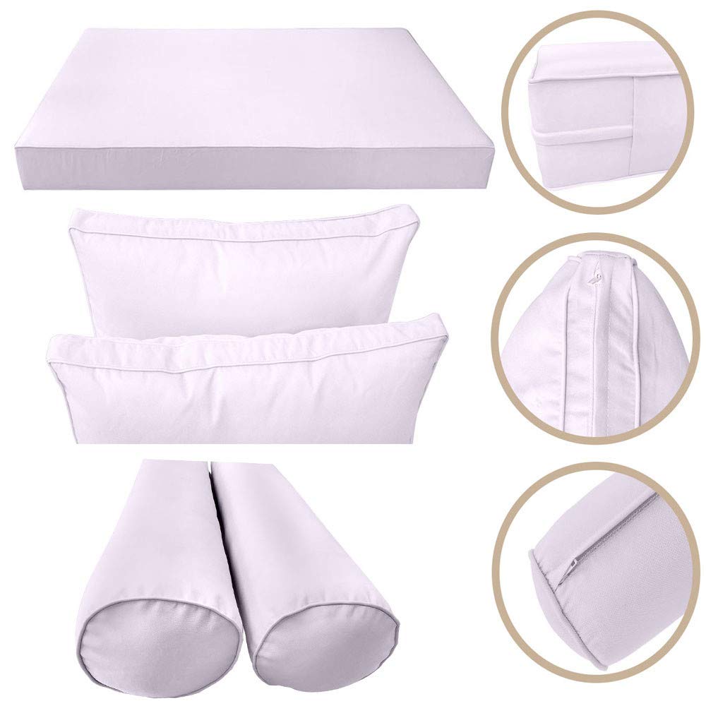Prolinemax S1 Outdoor Daybed Slipcover with Piped Trim - Twin Size AD107 - Waterproof & UV Resistant Cushion Cover for Patio, Poolside, and Garden Furniture