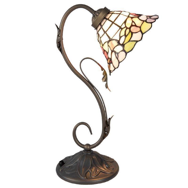 Siegfried Tiffany Bedside Lamp - Handcrafted Stained Glass Table Lamp for Bedroom, Living Room & Office - Vintage Style Nightstand Lighting with Warm Glow