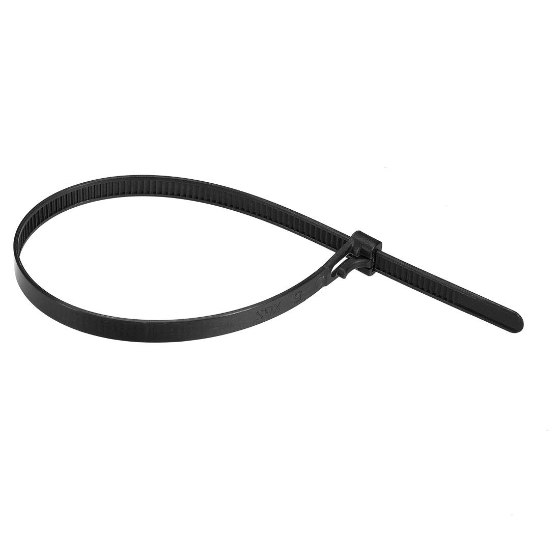 40pcs Reusable Nylon Cable Ties 18 Inch x 0.3 Inch - Adjustable Black Zip Ties for Wire Management, Home Office Organization & DIY Projects