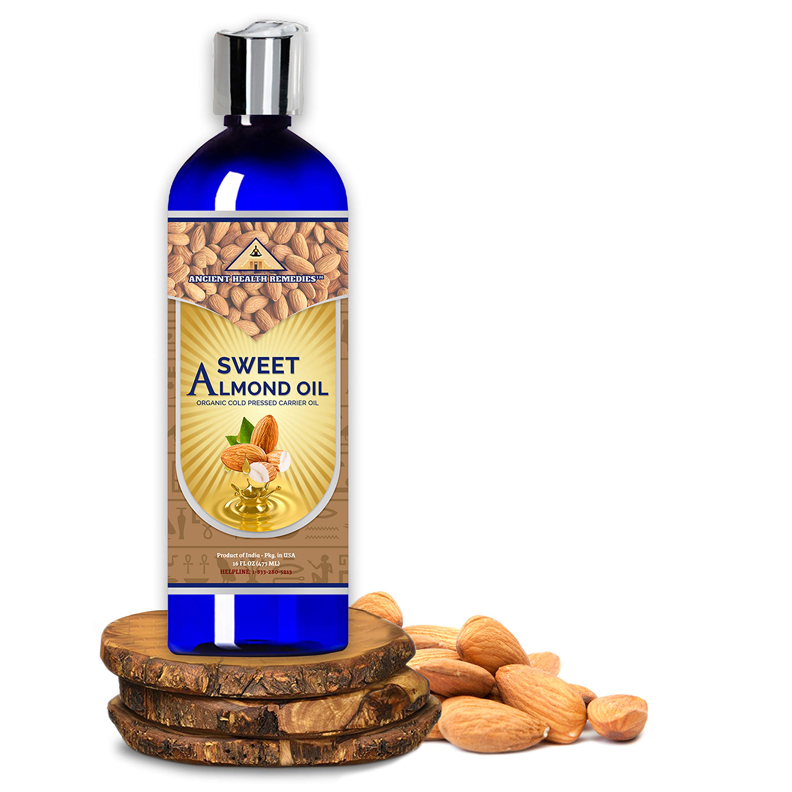 Pure Cold Pressed Sweet Almond Carrier Oil for Skin & Hair Care - All Natural, Moisturizing, DIY Beauty - Bulk Wholesale (Darkening, India) | Perfect for Body Butter, Massage Oil & Aromatherapy