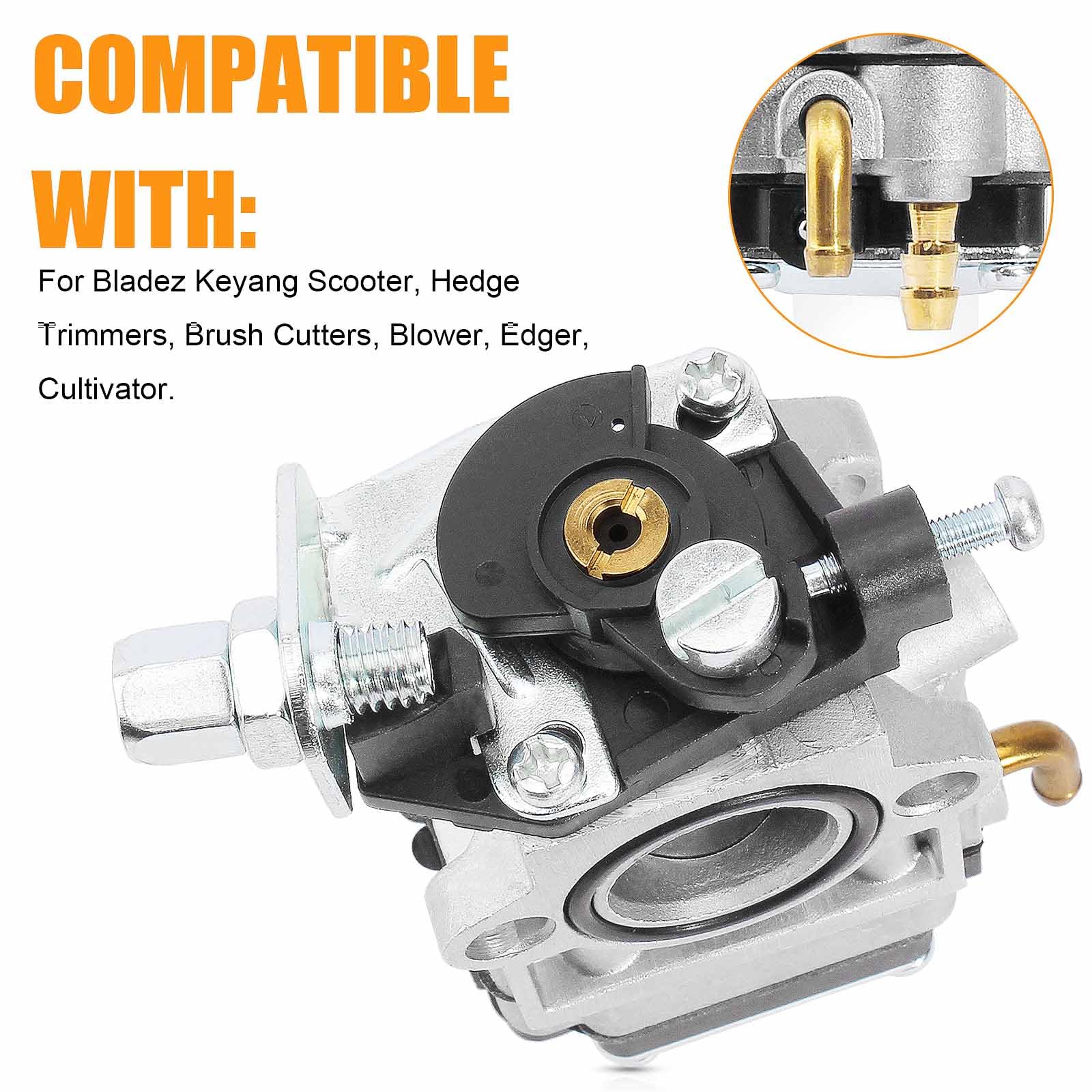High-Performance Carburetor for 33cc-52cc 2-Stroke Engines - Compatible with Dirt Bikes, Mini Pocket Rockets, Kids Bikes, Scooters, Quads, Choppers, Mopeds, Go Karts & Motorcycles (Fits Earthquake, BladeZ, Moby, Cateye, Echo, Electra) - Ideal for Off-Road Racing, Commuting & Youth Riding Adventures