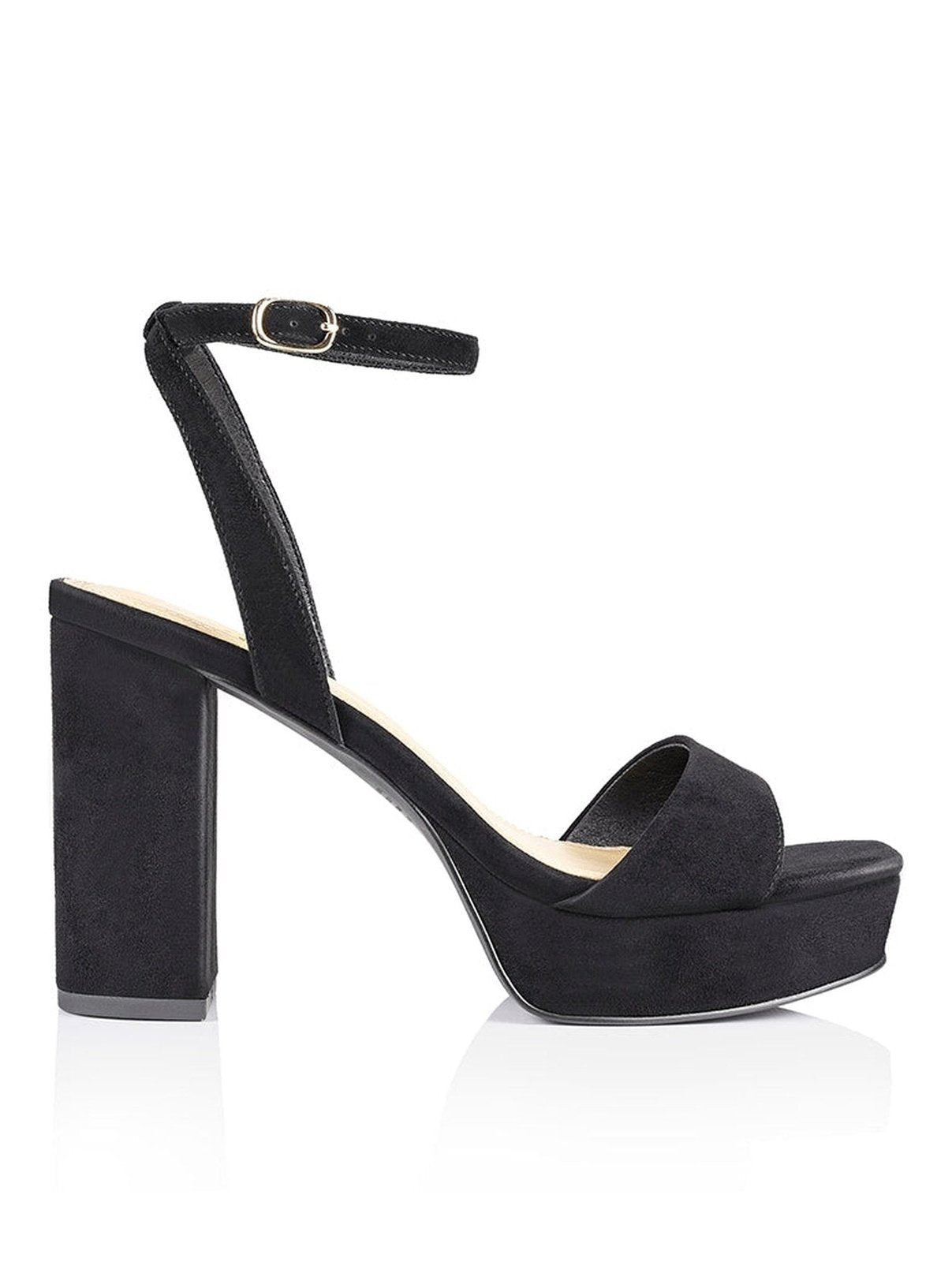 Orion Platform Heels for Women - Black Suede High Heels | Comfortable & Stylish Dress Shoes for Parties, Weddings & Night Out