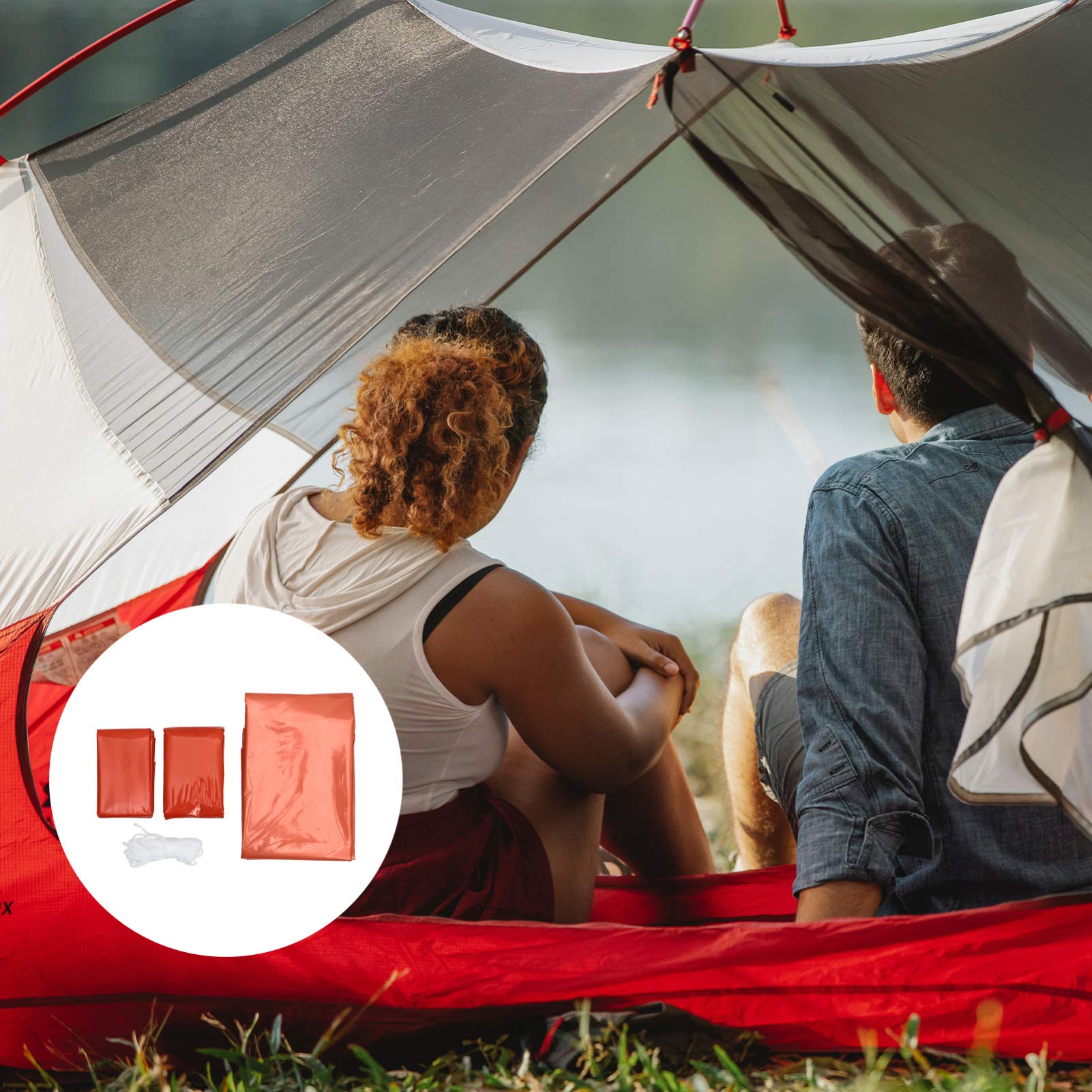 BESPORTBLE Emergency Sleeping Bag - Thermal Sack Blanket for Camping, Hiking & Survival | Portable Foil Blanket with Tent | Outdoor Sports & Travel Accessories (Orange) | Perfect for Wilderness Emergencies, Backpacking & Cold Weather Protection