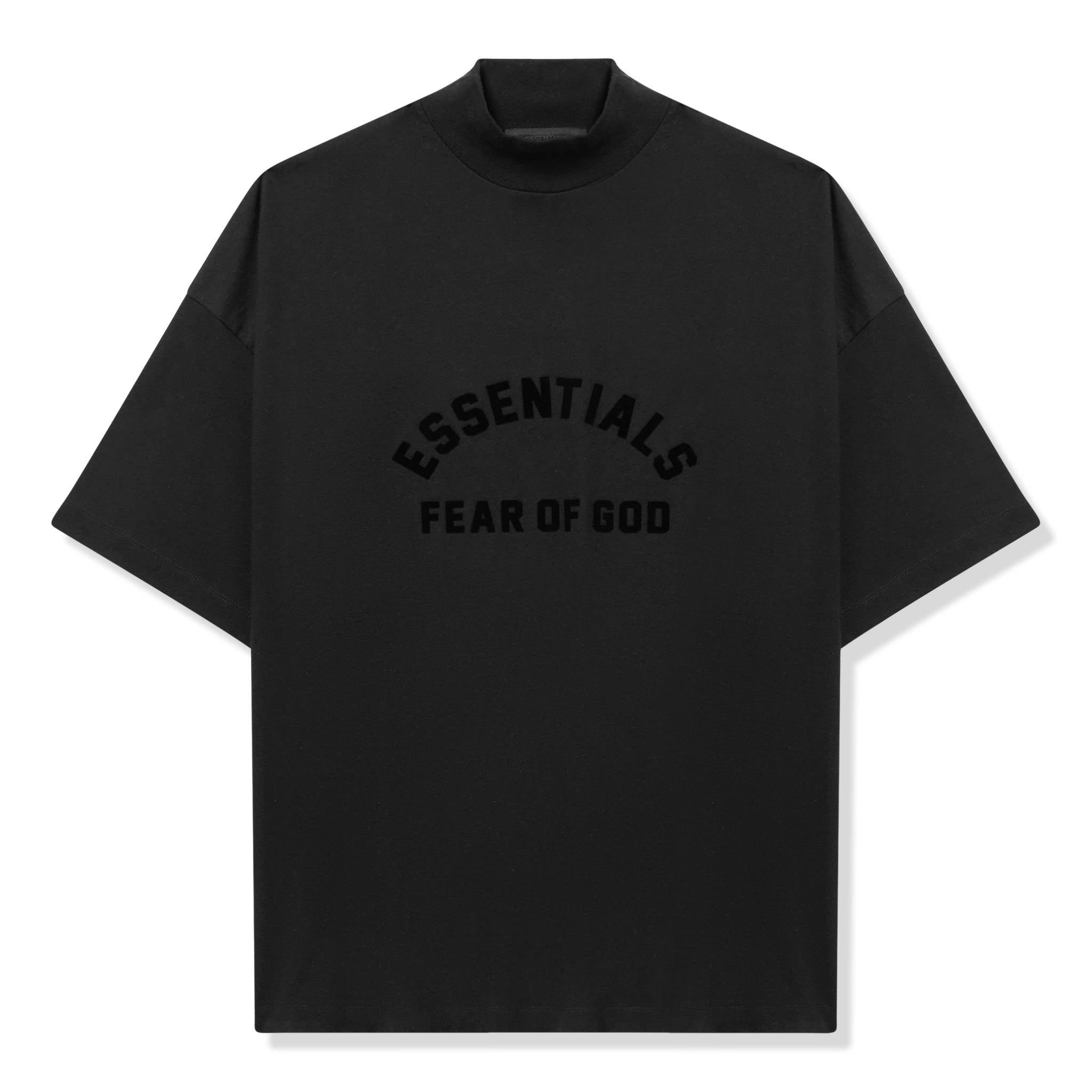 Fear of God Essentials Arch Logo Jet Black T-Shirt (SS23) - Men's Streetwear Fashion for Casual Wear & Urban Style