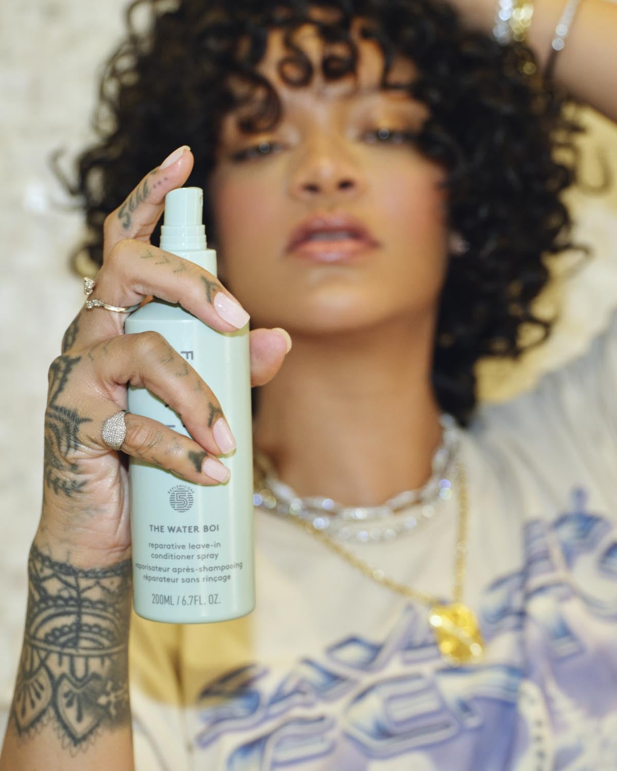 The Water Boi Reparative Leave-In Detangling Conditioner Spray - Hydrating Hair Treatment for Dry, Damaged Hair - Perfect for Daily Use & Post-Workout Refreshment