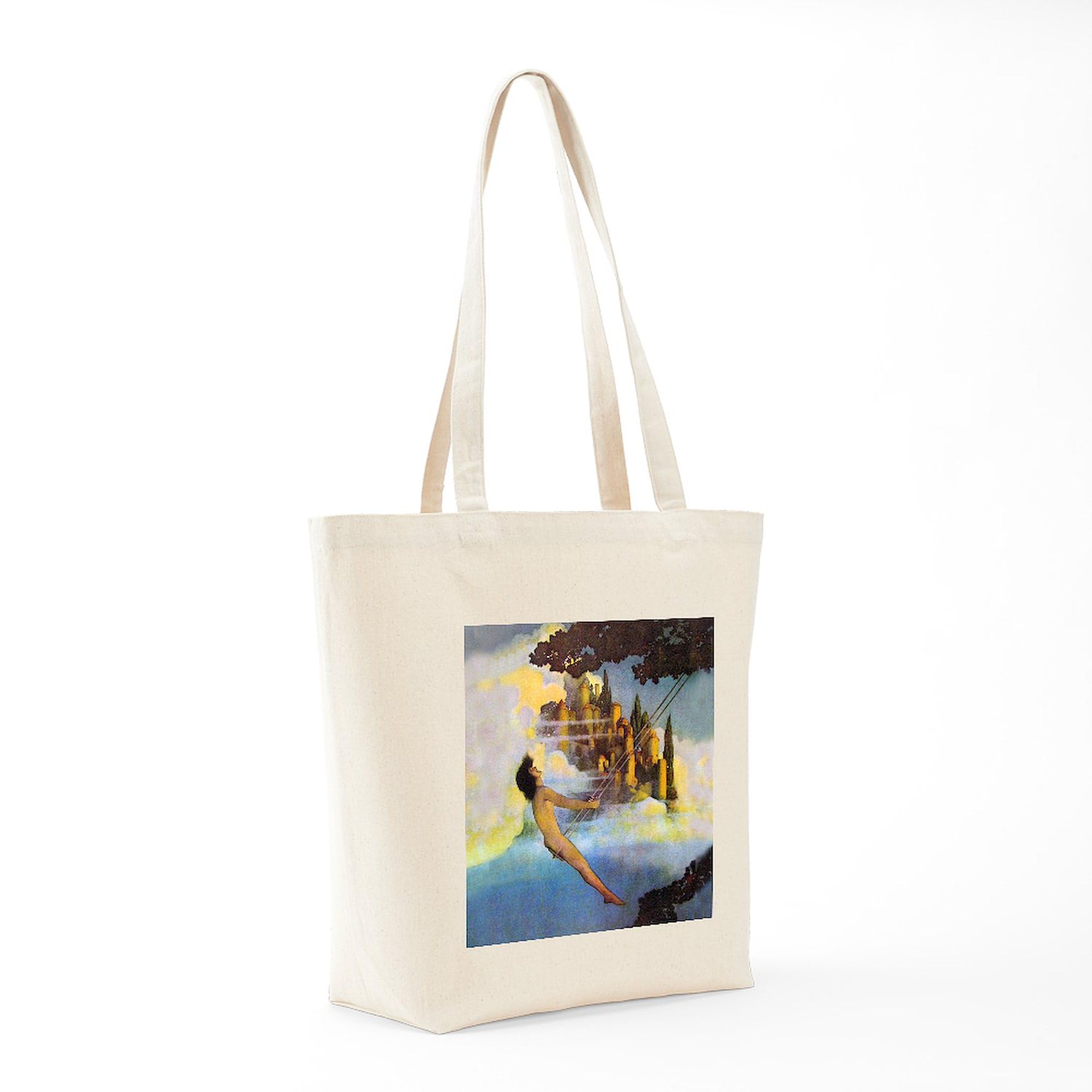Maxfield Parrish Dinky Bird Canvas Tote Bag - Natural Reusable Shopping Bag for Groceries, Beach & Daily Use | Eco-Friendly Cotton Tote with Artistic Design