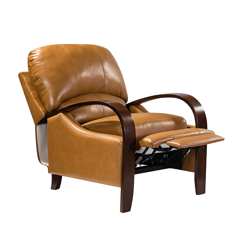 Melissa Genuine Leather Manual Recliner Chair - Handcrafted Full Grain Leather Living Room Recliner with Smooth Manual Mechanism, Perfect for Home Theater, Gaming, and Relaxation