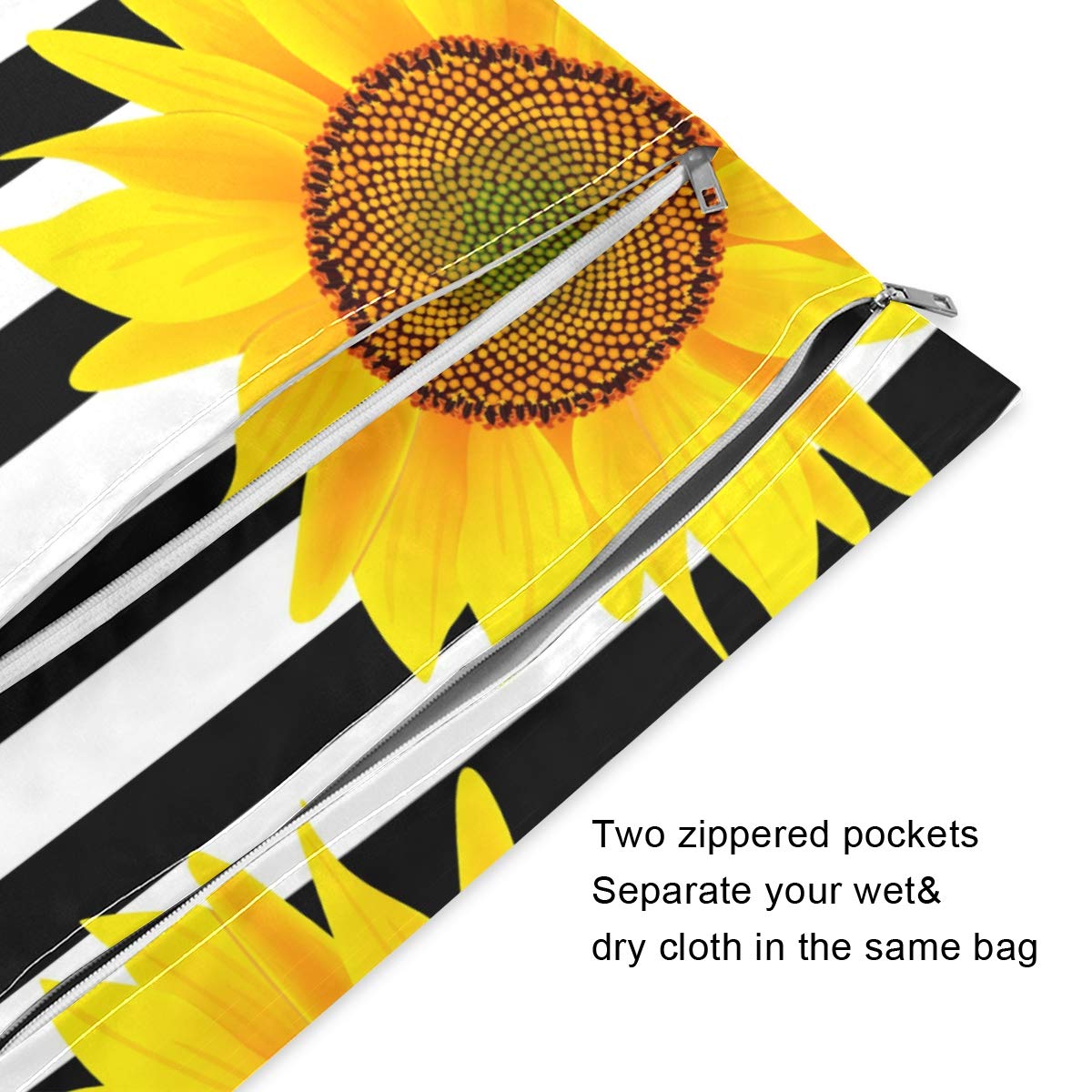 Waterproof Wet Dry Bag for Diapers & Swimsuits - 2 Pack Reusable Water-Resistant Storage Bags for Travel, Beach, Gym & Baby Essentials - Perfect for Wet Clothes, Toiletries & Swim Gear