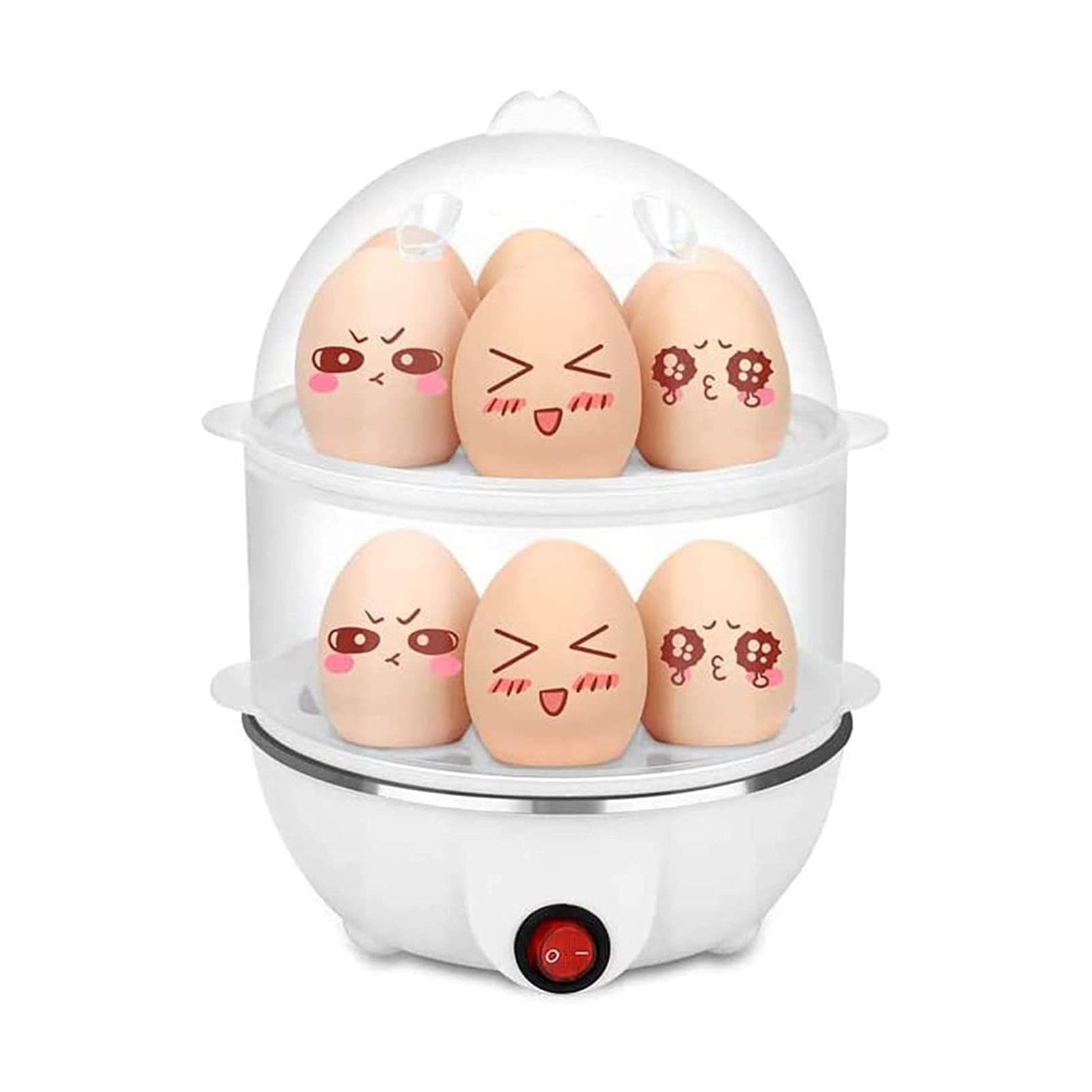 VSDY Electric Egg Cooker Boiler - Fast 12 Egg Maker, Hard & Soft Boiled, Poaching, BPA-Free Food & Vegetable Steamer - Perfect for Breakfast, Meal Prep & Healthy Cooking