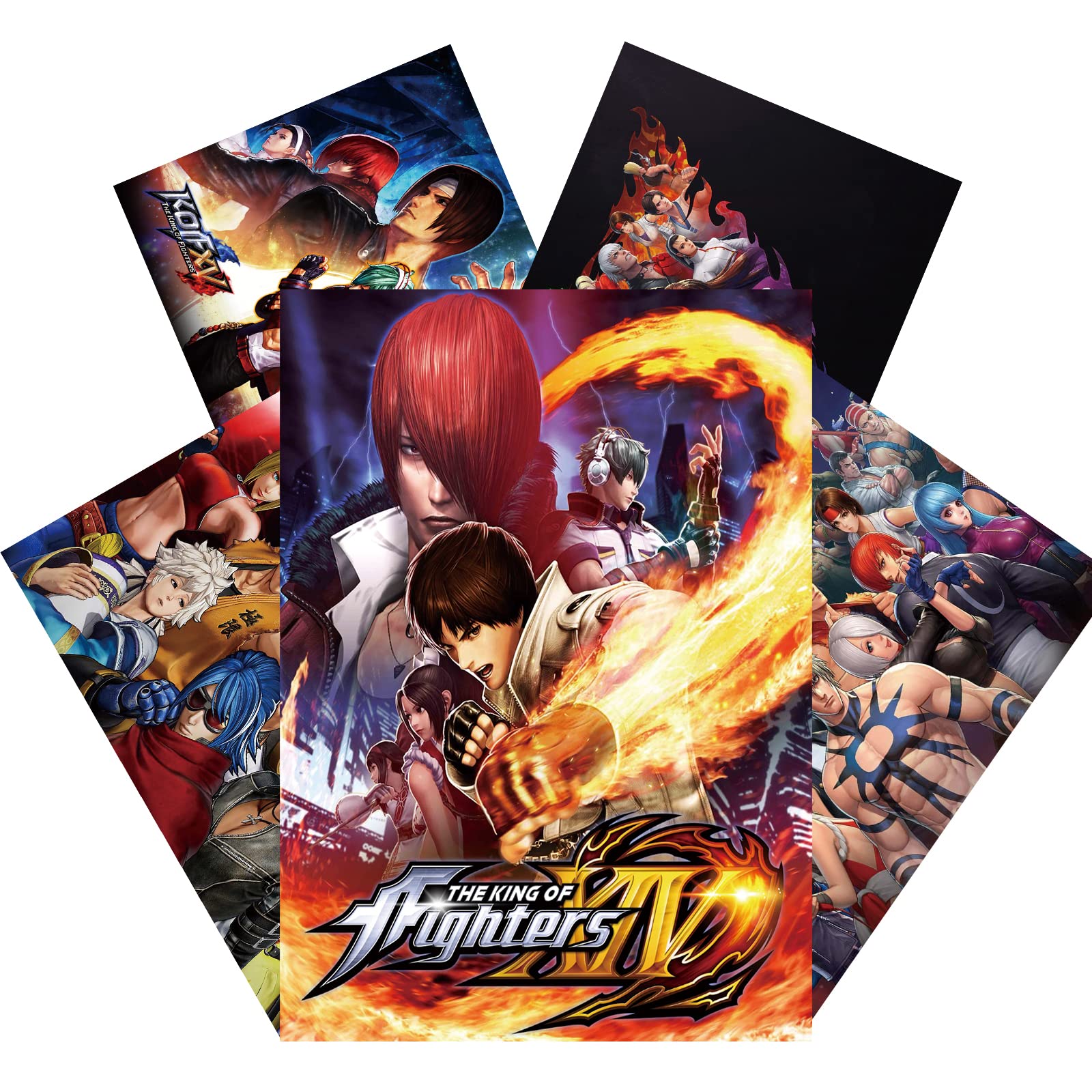The King of Fighters XIV Poster Set - 5-Piece Video Game Wall Art for Gaming Room Decor, 10x14 Inch Fighting Game Posters for Boys Bedroom & Man Cave - Perfect for Esports Fans and Arcade Style Home Decoration
