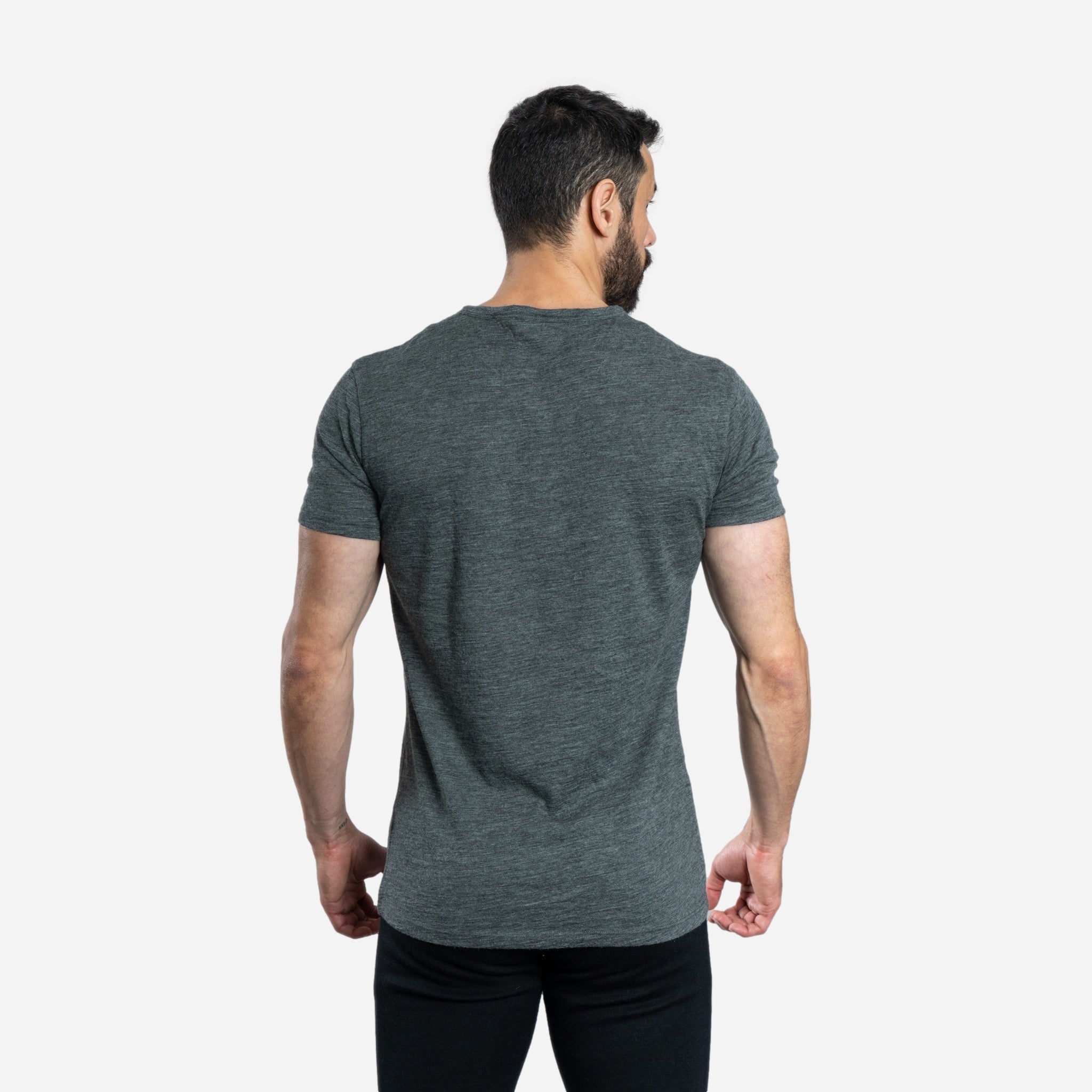 Ultralight Men's Alpaca Wool V-Neck T-Shirt - 160 GSM Soft Breathable Tee for Outdoor Hiking & Casual Wear