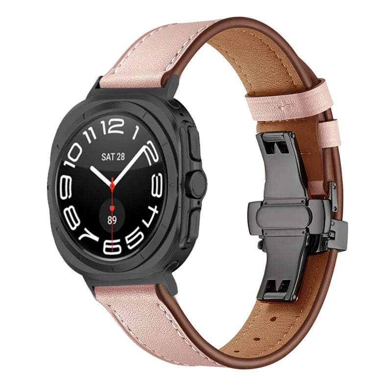 Premium Genuine Leather Bands for Samsung Galaxy Watch Ultra - Stylish, Durable & Comfortable Replacement Straps for Work, Gym & Everyday Wear