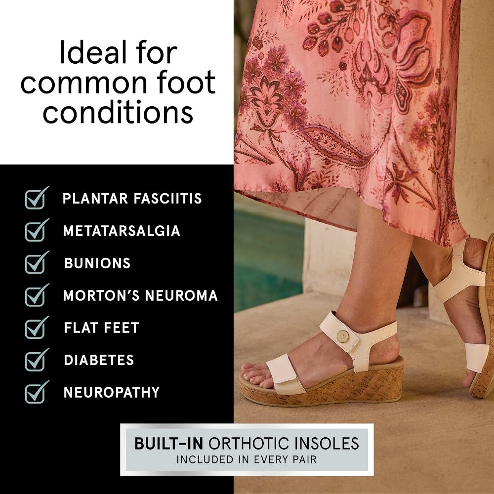 ABEO Riviera Arch Support Sandals for Women - Comfortable Walking Sandals with Metatarsal Pads & Ball of Foot Pain Relief - Perfect for Travel, Work & Everyday Wear