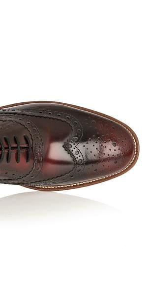 London Brogue Gatsby Brogue Bordo Men's Dress Shoes - Classic Oxford Style for Formal Wear & Business Attire