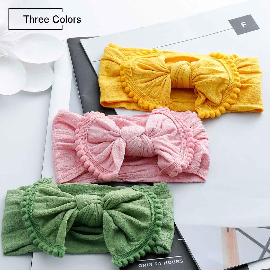 CanB Baby Hair Bow Headband - Stretchy Knot Nylon Headbands for Infants & Toddlers (Green) - Perfect for Newborn Photoshoots, Birthday Parties & Daily Baby Fashion Accessories