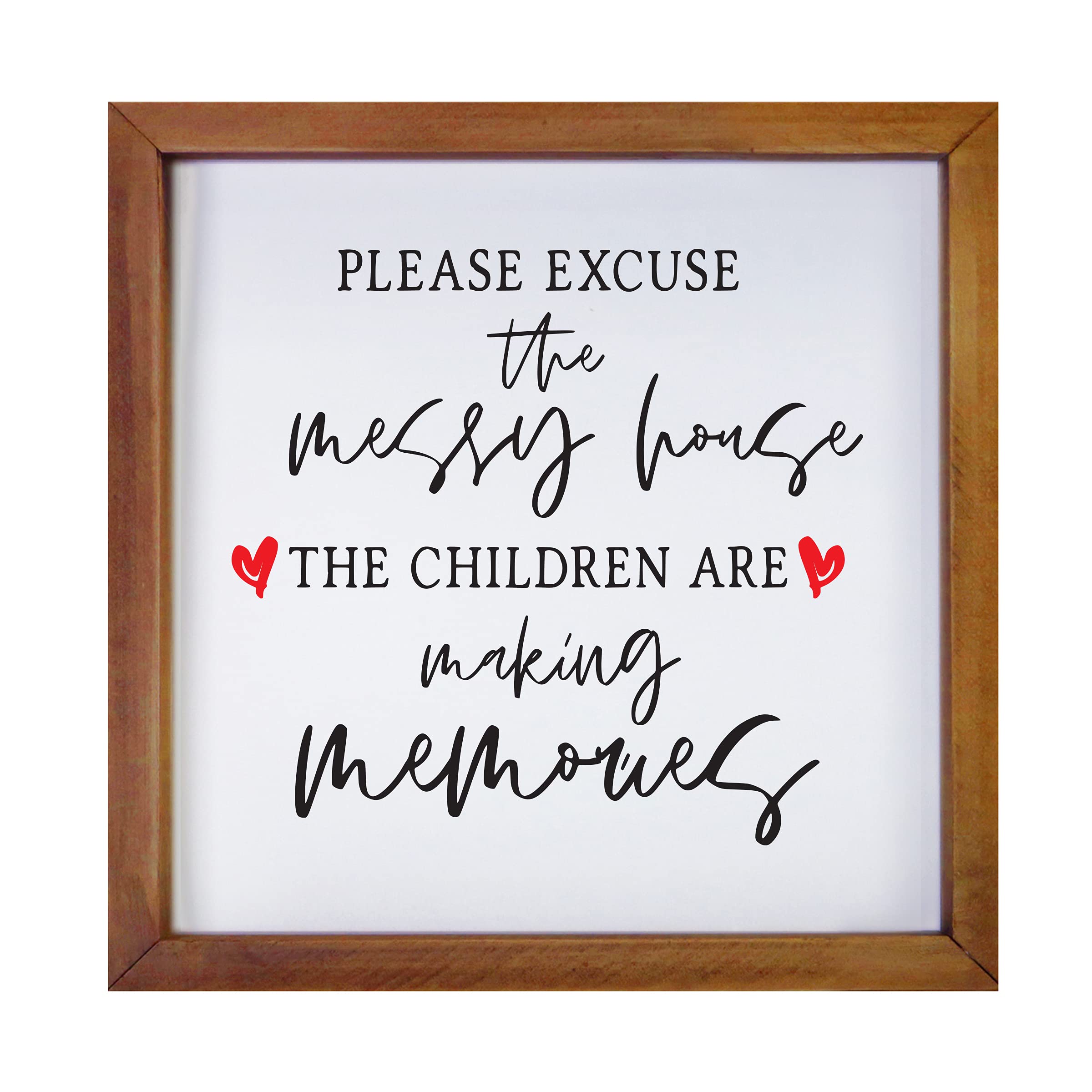 LifeSong Milestones Custom Inspirational Wooden Wall Art - 7x7 Framed Shadow Box with Funny Modern Quotes - Perfect for Home Office Decor & Housewarming Gifts (Walnut)