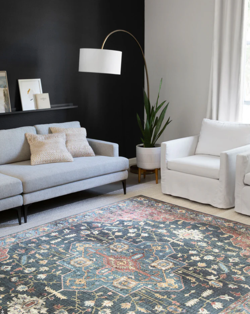 Premium Skye Denim & Brick Rug - Soft, Durable & Stylish Area Rug for Living Room, Bedroom & Office - Perfect for Home Decor & Interior Design
