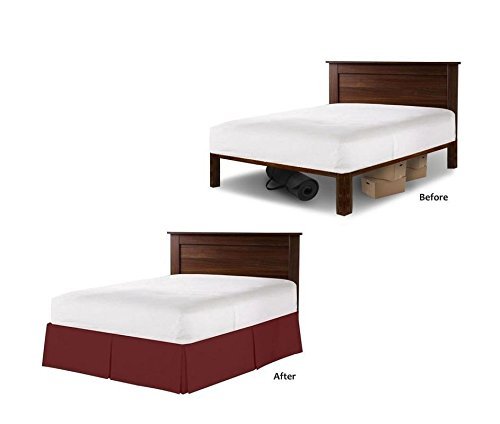Premium 550 Thread Count Egyptian Cotton Queen Size Bed Skirt - 8 Inch Drop Split Corner Design for Luxury Bedding (Black) | Perfect for Master Bedrooms, Guest Rooms & Hotel Style Decor