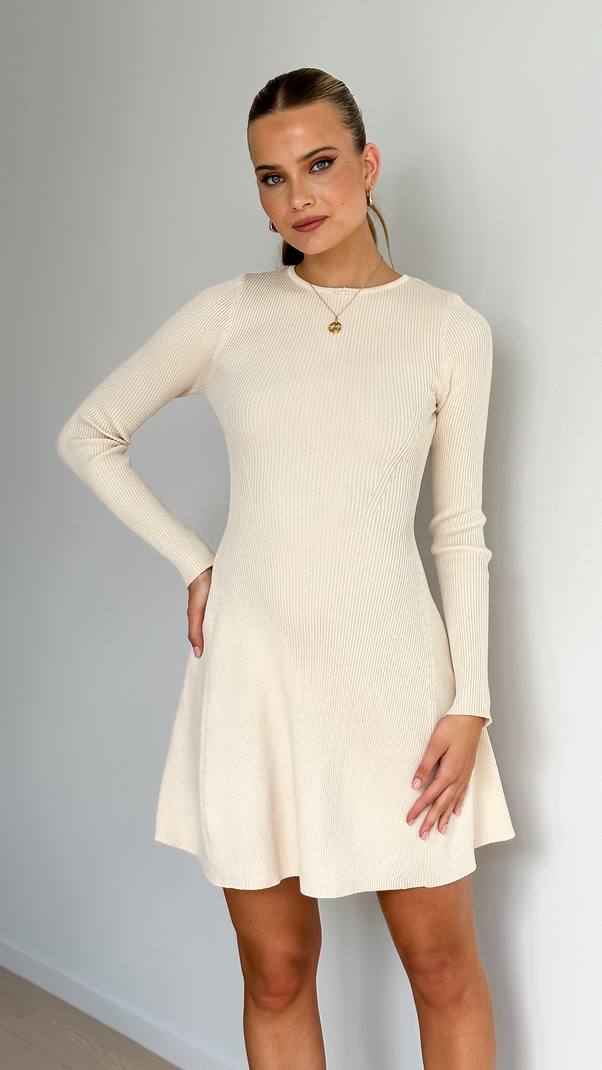 Amity Mini Dress - Cream Color Short Sleeve Summer Dress for Women | Perfect for Beach Vacation, Date Night & Casual Outings