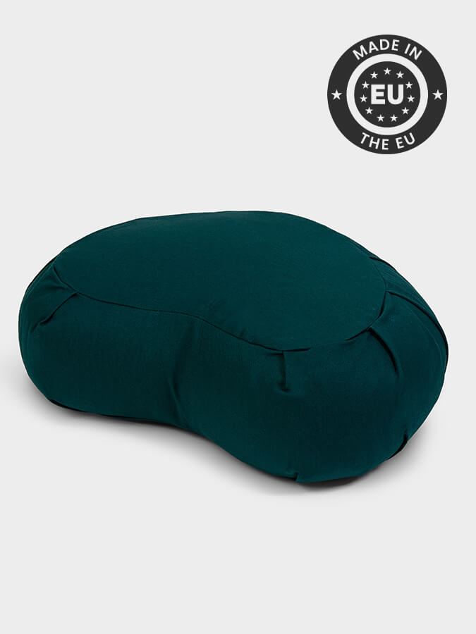 Organic Buckwheat Zafu Meditation Cushion - Crescent Shape Yoga Pillow for Meditation, Yoga & Zen Practice - Perfect for Home Studio, Yoga Class & Mindfulness Retreats