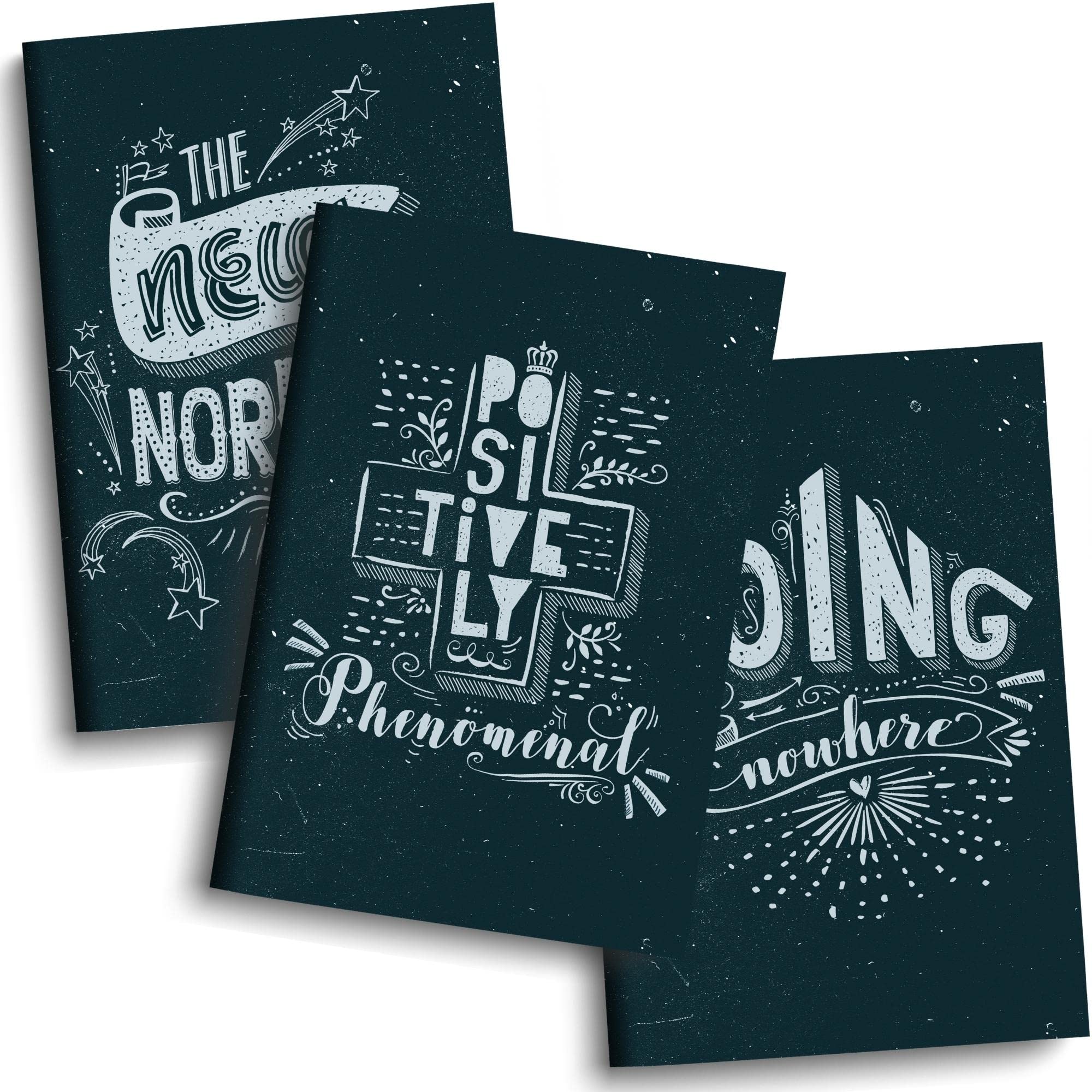 **Saturnery Journal Notebook Set of 3 - A5 Size Recycled Paper Notebooks for Women, Includes Lined, Dotted & Blank Pages, Soft Cover for Work, Travel & Daily Planning, 8.2