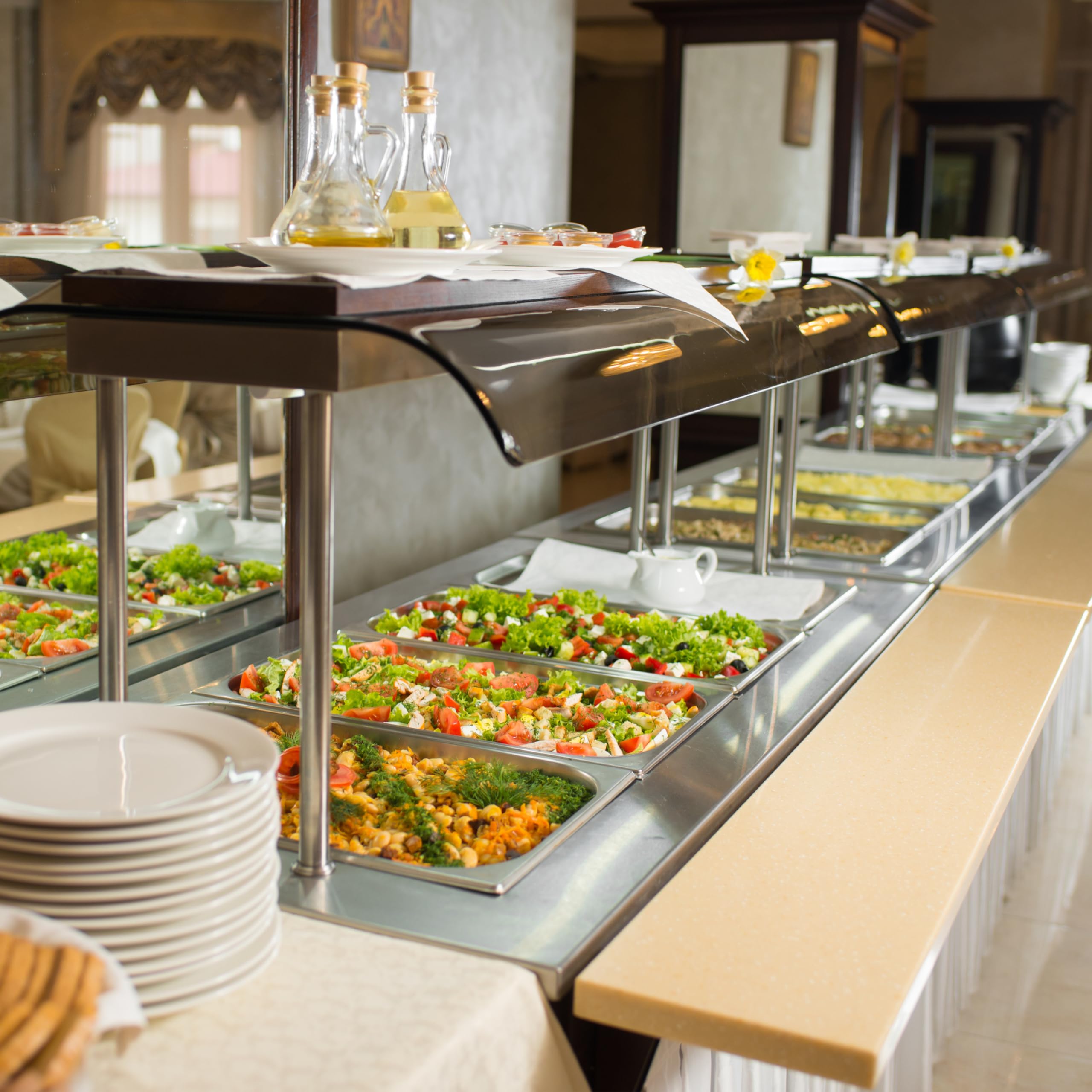FSE 1/2 Size Long Stainless Steel Steam Table Pan Covers with Handles - NSF Certified, Dishwasher Safe (Set of 12) - Perfect for Commercial Kitchens, Buffets & Food Service