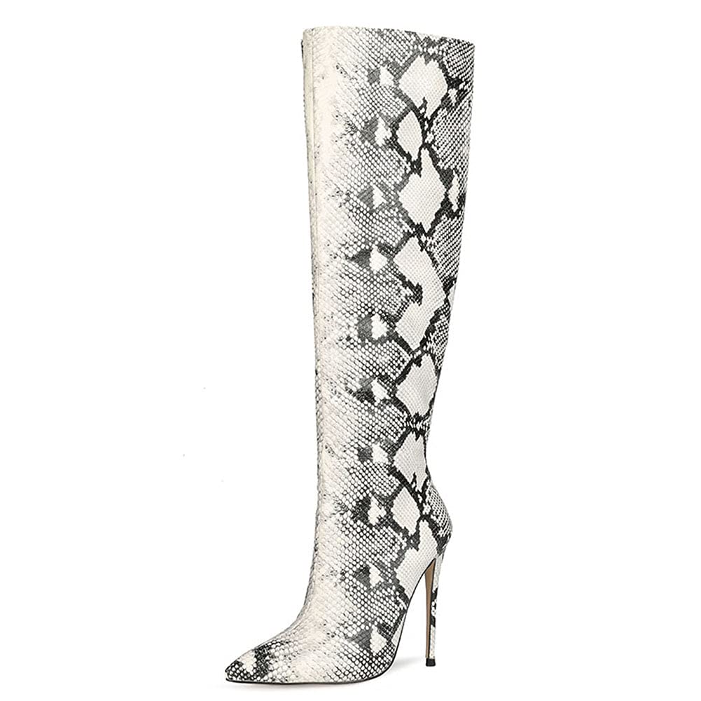 Elegant Women's Knee High Boots with Stiletto Heels & Pointed Toe - Fashionable Winter Boots for Office, Party & Night Out