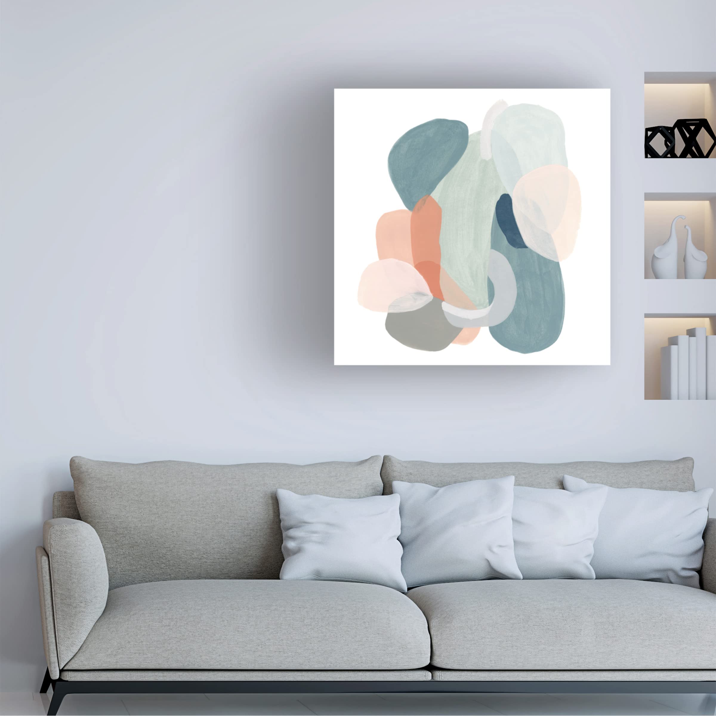 June Erica Vess 'Modular Motion III' Abstract Canvas Wall Art - Modern Home & Office Decor - Perfect for Living Room, Bedroom or Workspace