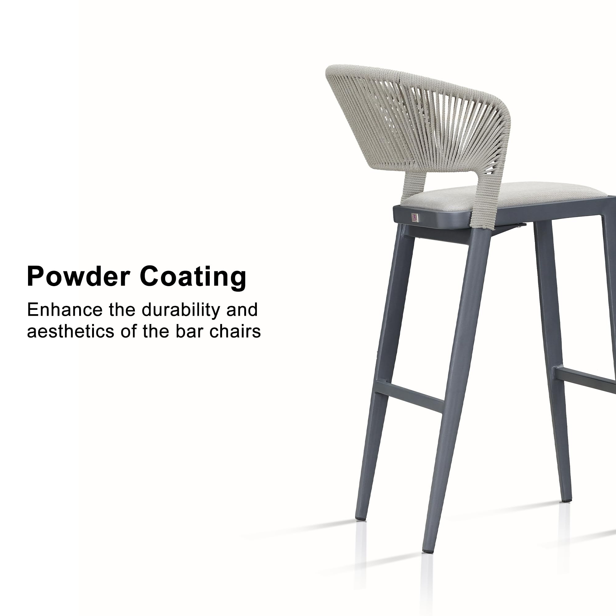 PURPLE LEAF 2-Pack Outdoor Bar Stools with Footrest - 30