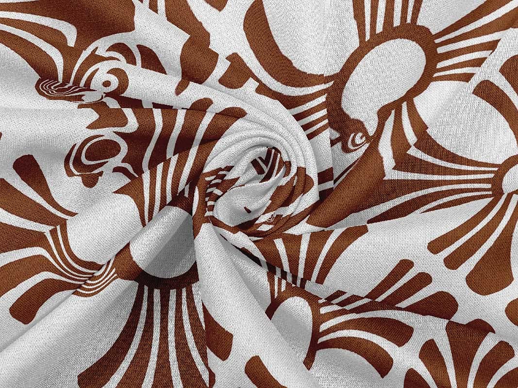 oneOone Rayon Brown Fabric Mosaic - 56 Inch Wide Printed Sewing Material by The Yard for DIY Clothing, Dresses & Home Decor Projects | Soft, Durable & Versatile Craft Fabric