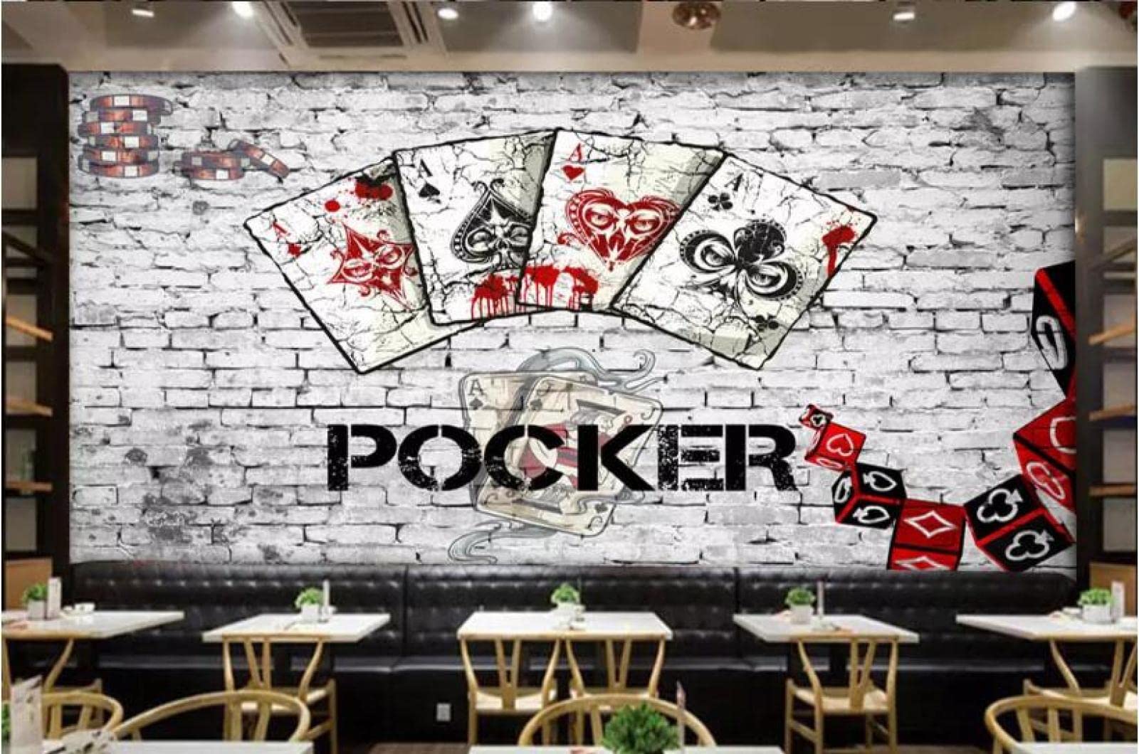 3D Retro Nostalgic Brick Wall Mural - Pre-Pasted Wallpaper for Bar, KTV, Restaurant & Cafe Decor (169.3