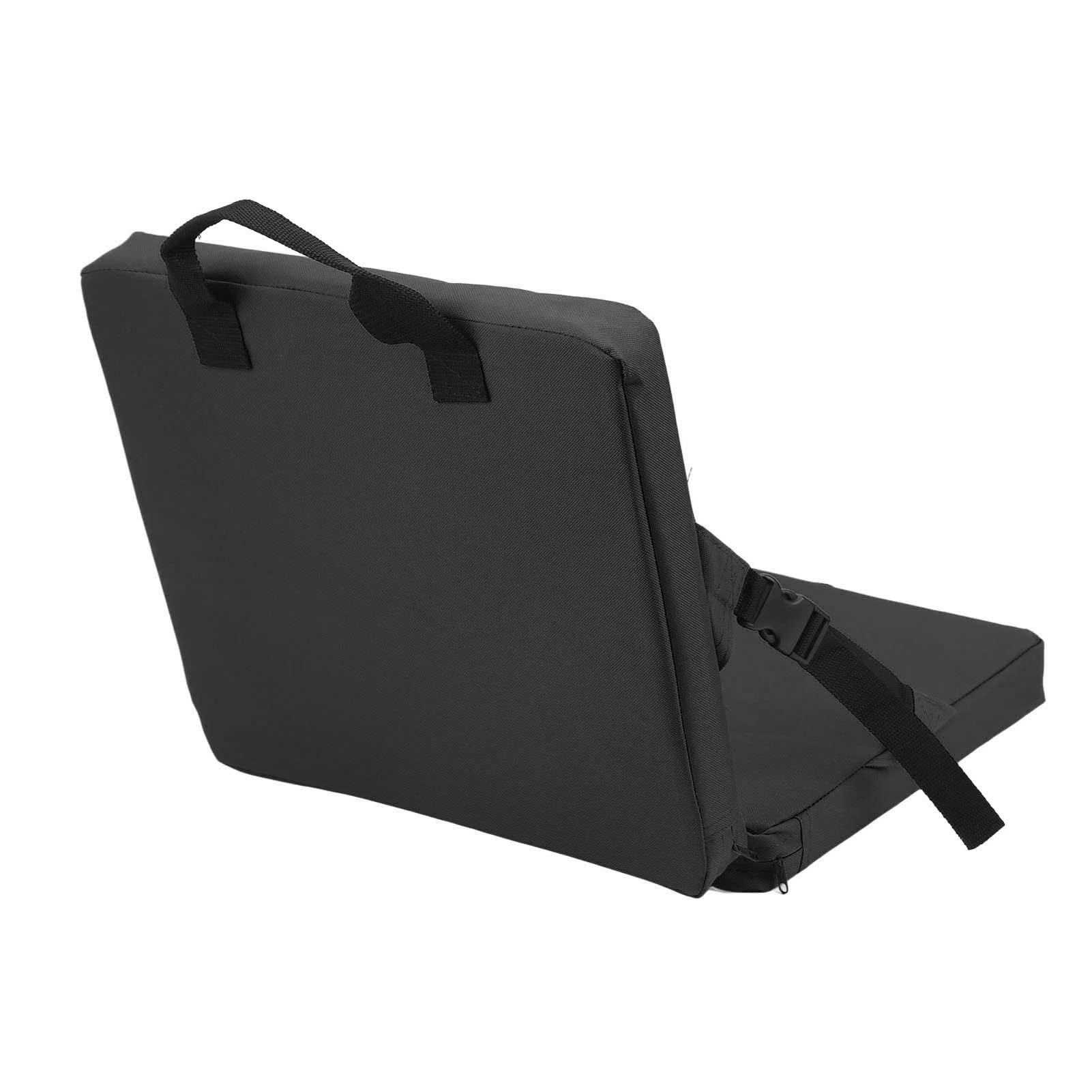 Stadium Seats with Back Support - Foldable Bleacher Chairs for Outdoor Sports Events, Soft Sponge Cushion Backrest, Portable Folding Chair for Kids & Adults (Black) - Perfect for Football Games, Baseball Matches, Picnics, and Camping Trips