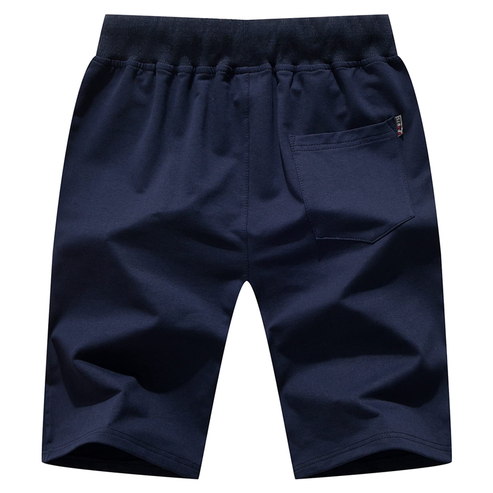 JustSun Men's Casual Sports Shorts with Elastic Waist & Zipper Pockets - Lightweight Quick-Dry Athletic Shorts for Running, Gym Workouts & Outdoor Activities
