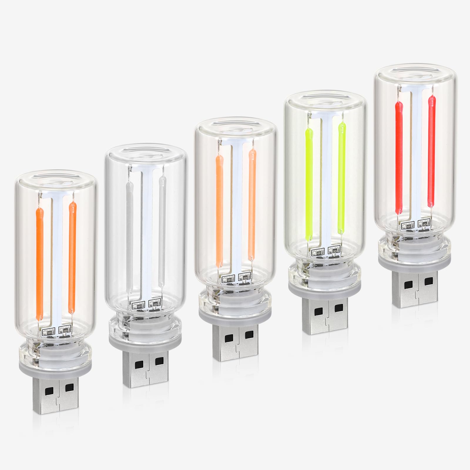 USB Retro Car Lamps - LED Interior Atmosphere Lights for Cars, Plug-in USB Automotive Night Light with Mini LED Bulb - Perfect for Car, Bedroom, Hallway Decoration (Green) | Enhance Your Vehicle & Home Ambience