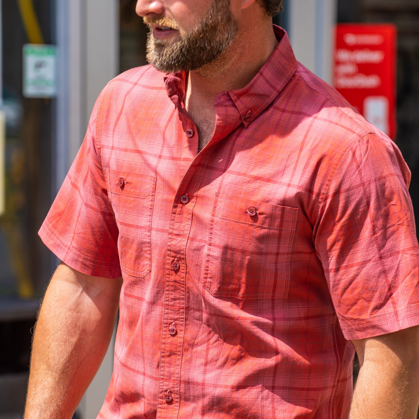Men's Dune Short Sleeve Woven Shirt - Casual Summer Button Down Shirt for Beach, Travel & Outdoor Activities