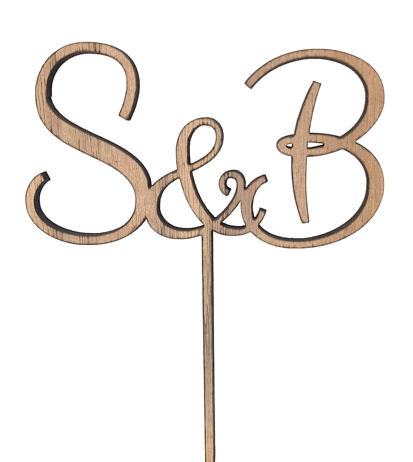 Personalized Wedding Cake Topper - Custom Initials & Monogram Cake Decorations for Wedding, Anniversary & Special Occasions | Elegant Cake Decor for Celebrations
