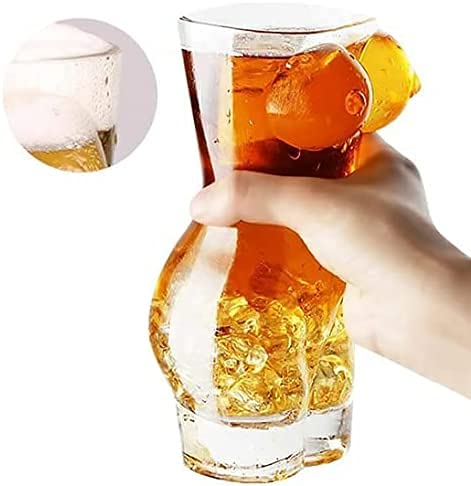 Elegant Clear Glass Wine Cups - Unique Body Shaped Bar Glasses for Cocktails & Champagne - Perfect for Romantic Dinners, Bachelorette Parties & Gift Giving