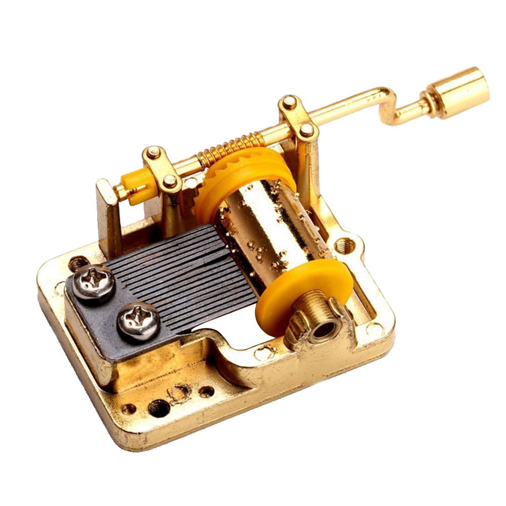18-Note DIY Music Box Mechanism - Golden Handcrank Musical Movement for Lilium (Elfen Lied Theme) | Perfect for Craft Projects, Gift Making & Anime Music Box Creations