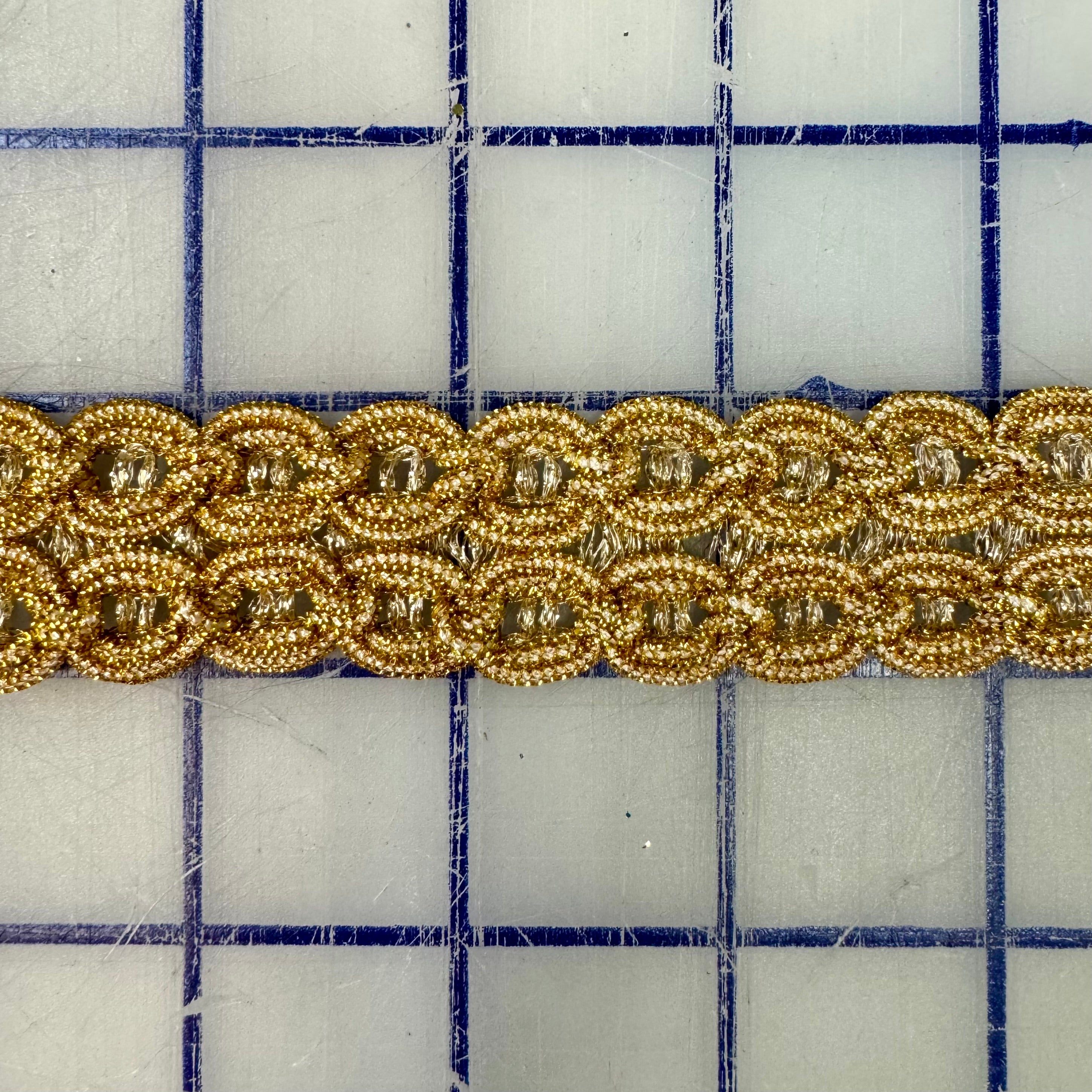 1 Inch Gold Metallic Trim Close Out - 2.5 Yards for DIY Crafts, Home Decor, and Costume Embellishments