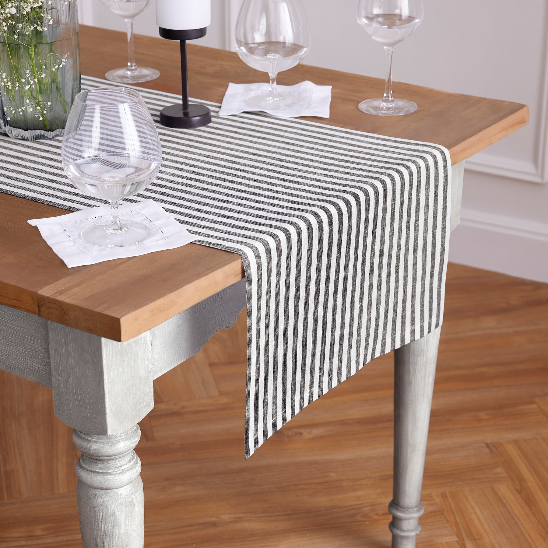 Amalfi Stripe Table Runner - 16 Inch & 18 Inch Wide - Perfect for Dining Tables, Buffets, and Holiday Decor - On Sale Now