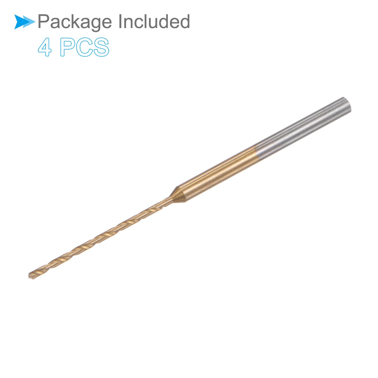 Mini Drill Bit Set - 1mm Drill Diameter & 2.35mm Shank Diameter, Titanium Coated Micro Engraving Bits for Plastic & Woodworking (4-Piece) - Perfect for Jewelry Making, PCB Repair, and DIY Crafts