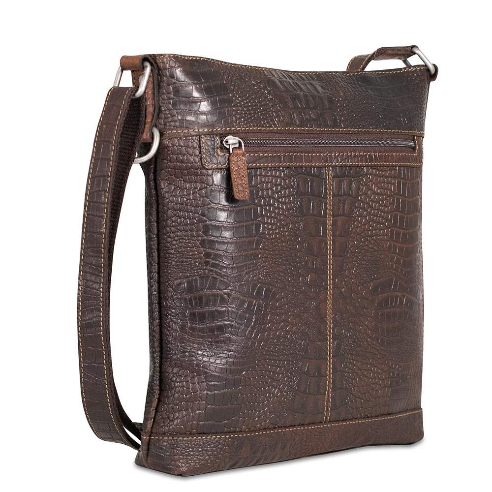 Jack Georges Hornback Crocodile Crossbody Bag #HB312 – Stylish Leather Purse for Women, Perfect for Everyday Use, Travel & Shopping