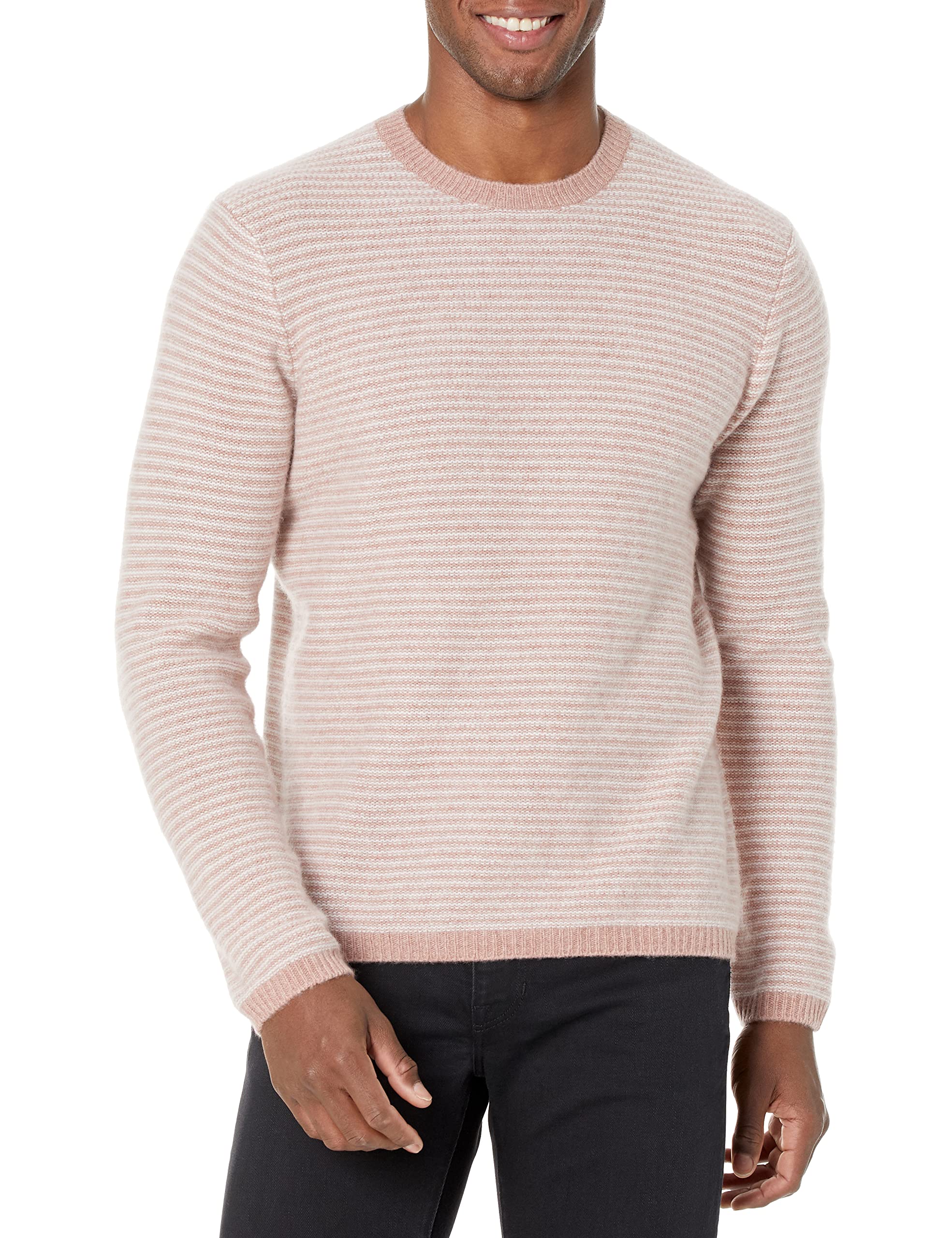 Vince Men's Soft Plush Striped Long Sleeve Crewneck Sweatshirt - Comfortable Casual Wear for Fall & Winter, Perfect for Lounge, Workout, and Everyday Outfits