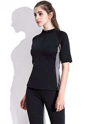 Valentina Hot Body Shaper T-Shirt for Women - Slimming Workout & Sauna Suit - Stomach Abdominal Trainer for Weight Loss - Perfect for Gym, Yoga & Postpartum Recovery
