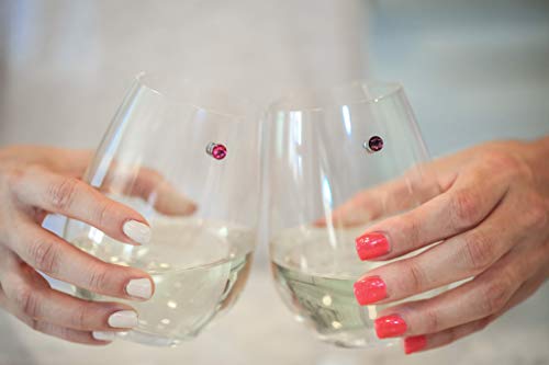 12-Pack Crystal Magnetic Wine Glass Charms - Stemless Glass Markers with Gift Box | Perfect for Parties, Weddings & Home Entertaining